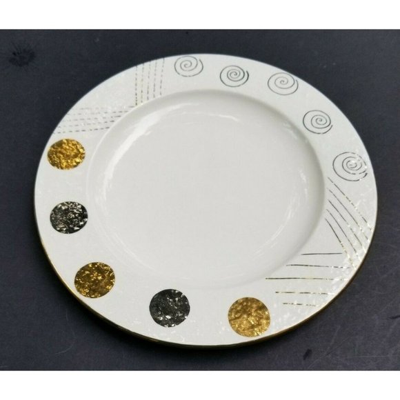 Laurie Gates Designs Plate White Gold Silver - Picture 1 of 8